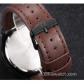 Naviforce 9056 relógio de pulso masculino casual empresarial com pulseira de couro de quartzo movimento japão relógio de luxo relogio masculino